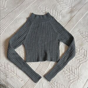 ASOS Gray Ribbed Crop Top